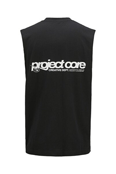 Jack & Jones Men's Black Jcounion Print Tank Top Sn T-Shirt 12273446-Black