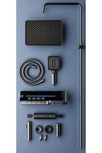 OEM Lux Black Shower Set - With Digital Display and 360 Rotation Thermostatic Function