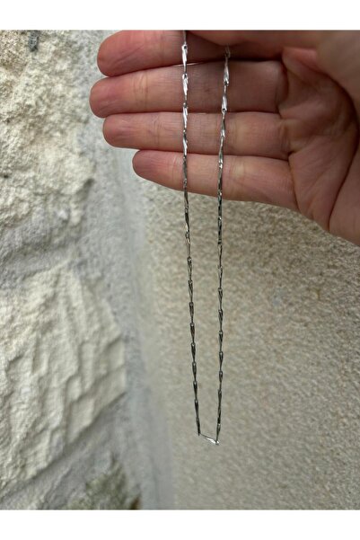 marsel aksesuar قلادة فضية رفيعة على شكل سلسلة من شوبينغ