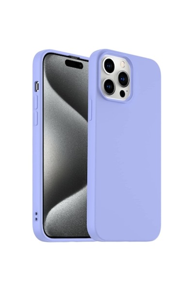 isag Husa protectie compatibila cu iPhone 15 Pro, slim, silicon Mov cu interi...