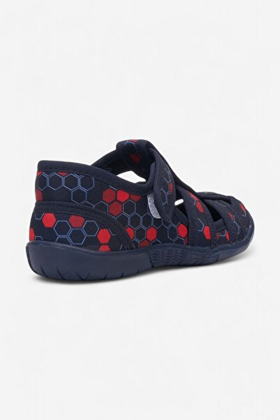 Nstil Daily Unisex Navy Blue Children's Sandals Flexible Non-Slip Sole Linen Velcro Summer Home Nursery Shoes 143