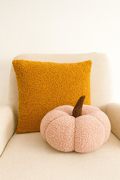 Madame Clean Home Teddy Decorative Pumpkin Pillow and Inner-Filled Cushion