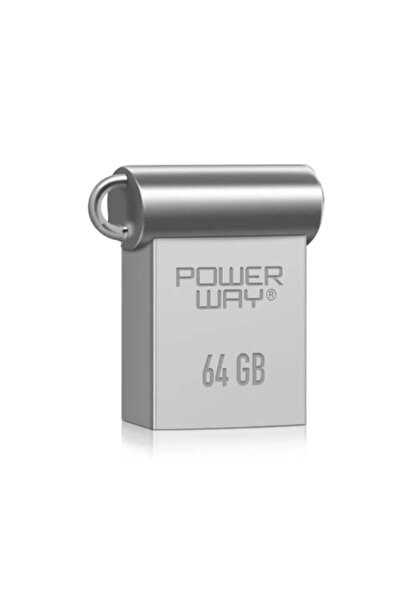 POWERWAY ذاكرة فلاش صغيرة معدنية USB 3.0 بسعة 64 جيجابايت