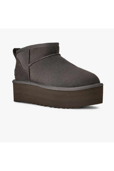 UGG Kadın Düz Taban Logo Baskılı Rahat Spor Stil Antrasit Bot & Bootie 1135092-CHARCOAL