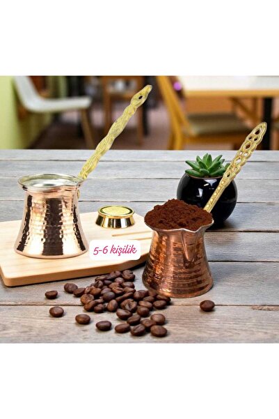 ÇEÇEN HOME (قطعة واحدة) وعاء قهوة نحاسي متوسط الحجم يتسع لـ 5-6 أشخاص، وعاء ق...
