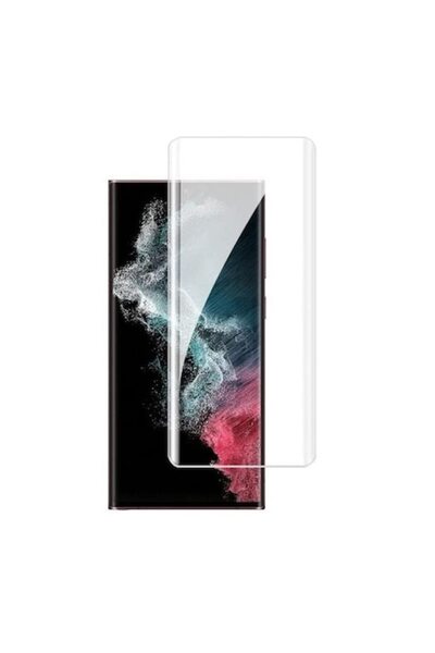 isag Folie sticla curbata cu gel UV, Full Glue, compatibila cu Samsung Galaxy S22 Ultra, transparenta, li