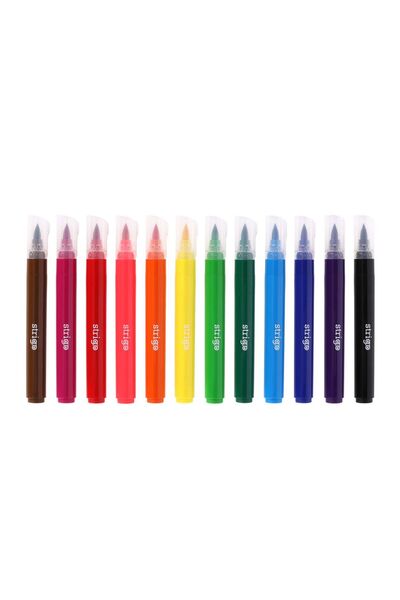 Strigo Jumbo brush markers, 12 water-based colors, 1-5.7mm SSC348