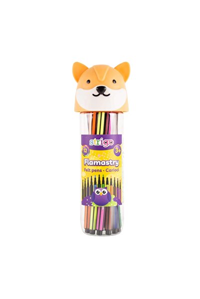 Strigo Washable markers 12 colors, Vulpita box SSC287