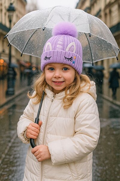 MARBERRY Beretă pentru copii brodata violet