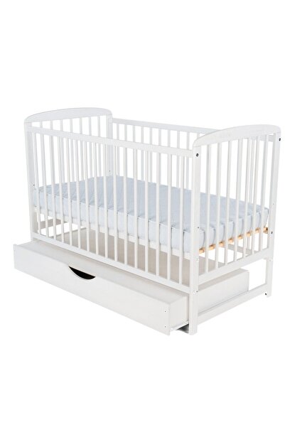 Babyneeds Patut din lemn bebe, 120x60 cm, Alb, Babyneeds, Ola