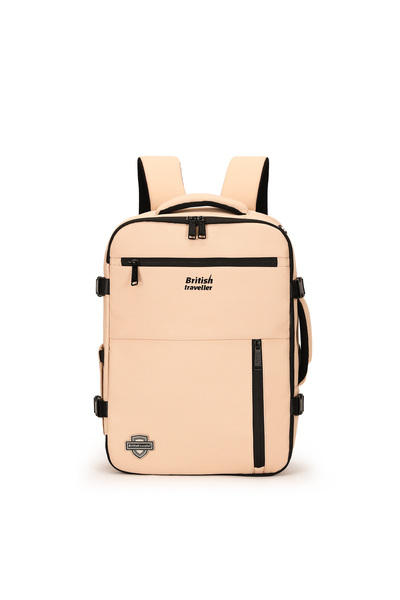 British Traveller BACK PACK VIBE | Oxford Fabric Laptop Backpack - Khaki