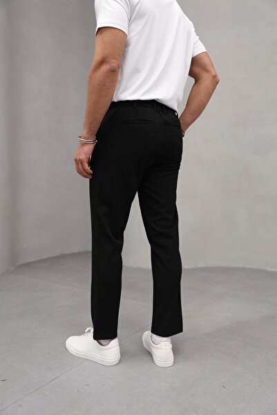 Genel Markalar Erkek Fit İp Detaylı Kumaş Pantolon