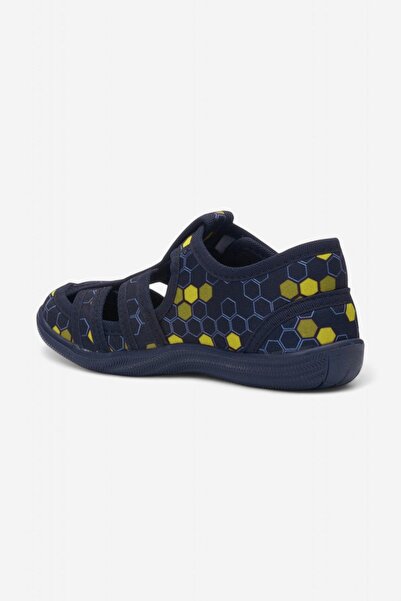 Nstil Daily Unisex Navy Blue Children's Sandals Flexible Non-Slip Sole Linen Velcro Summer Home Nursery Shoes 143