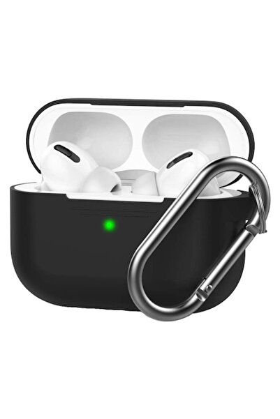isag Husa cutiuta casti compatibila cu Apple AirPods Pro 2, din silicon, inel prindere, Negru, ISAG®