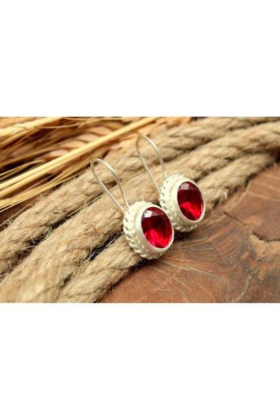 alpsilverart 925 Ayar Gümüş El İşi Otantik Yakut Küpe – Kadınlar İçin Özel Tasarım