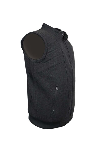 tambattal Dekons Plus Size Wool Cashmere Vest with High Collar (Loose Comfortable Fit)