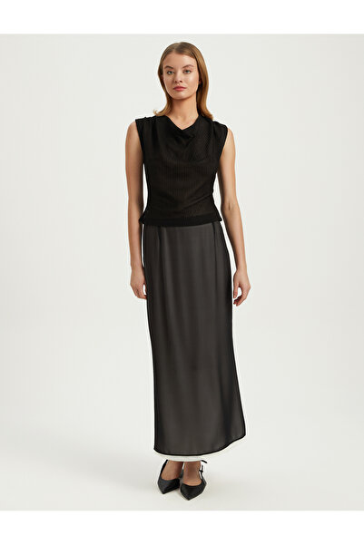 BGN workshop Zero Sleeve Degaje Collar Mesh Blouse