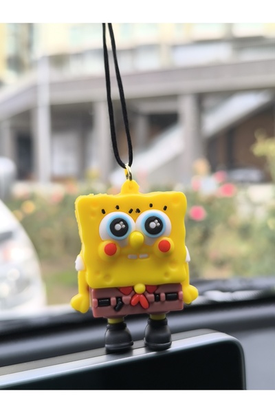Esey Dizayn SüngerBob Araba Dikiz Ayna Süsü - Vantuzlu Cam Süsü