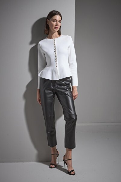 JOIN US Düğmeli Peplum Triko Ceket