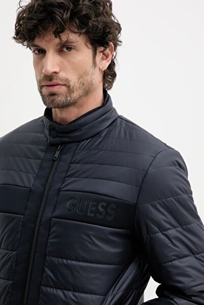 Guess Erkek Quilted Biker Ceket - Lacivert