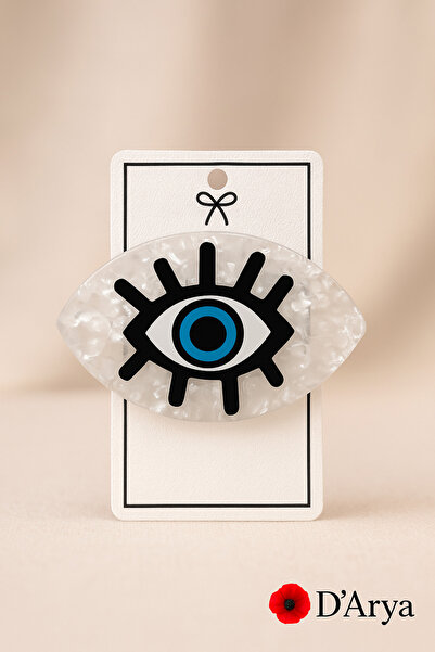 Darya Dd526 White Evil Eye Hair Clip Barrette