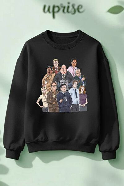 Vordevia Hanorac The Office cu imprimeu din bumbac 3 fire B guler rotund O su...