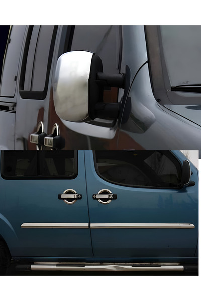 ACK Dizayn FİAT DOBLO 2000-2010 ARASI ARACA ÖZEL ABS KROM AYNA KAPAĞI + KAPI ...