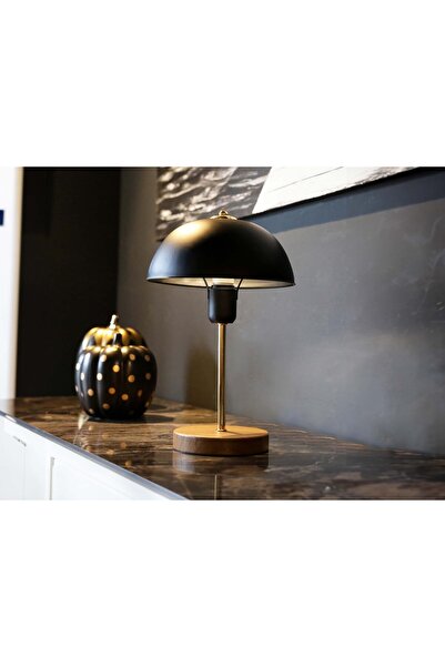 Storish Norma Mantar Masa Lambası Abajur Siyah