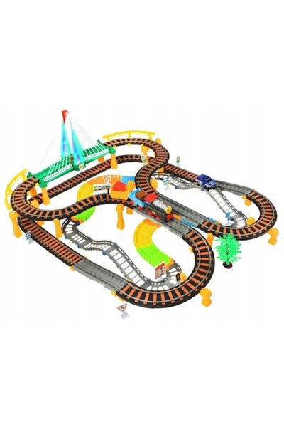 QBT Set 2-in-1 - Race track for cars and train railway, 192 elements