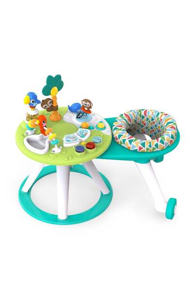 Bright Starts Around We Go 2-In-1 Walk-Around Activity Center & Table - Tropic Cool