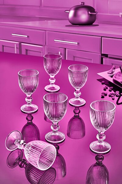 İLİVA Set of 6 Coffee Side Glass Water Glasses Premium Transparent Stylish Design Gift