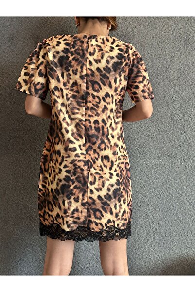 Gönülden Tasarım ROCHIE MINI FEMEI LEOPARD GÜPÜR MĂRIME L/XL 85 CM