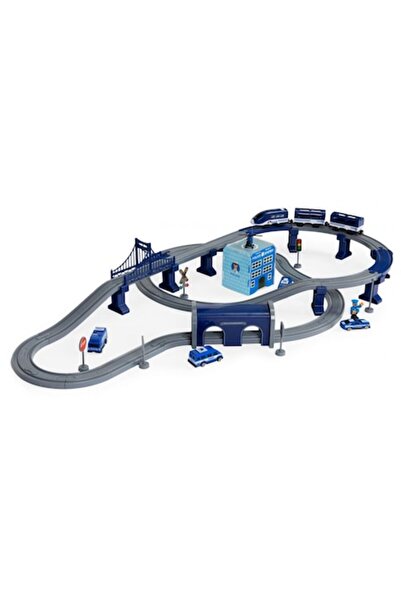 IMK Circuit with iMK® electric train, 4 cars and a toy helicopter, multiple decorative elements