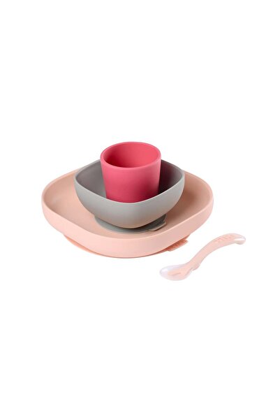 Beaba Silicone Meal Set of 4 - Pink