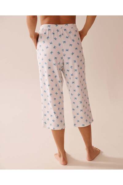 La Vie en Rose Crab Print Ribbed Pajama Capris