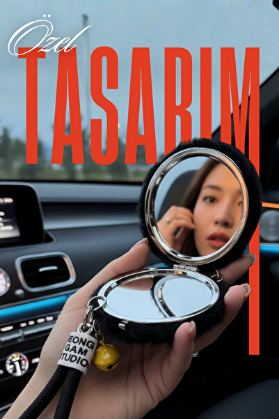 PlusOto Keychain Pocket Mirror Feather Bag Mini Makeup Mirror with Keychain Gift