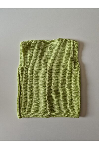Hobi Kafe Hand Knitted 6-12 Months Green Baby Vest and Booties