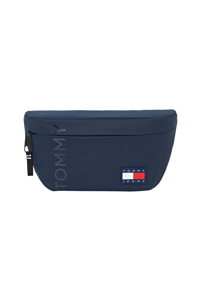 Tommy Hilfiger Men Dark Night Navy Logo Badge Zippered Bum Bag