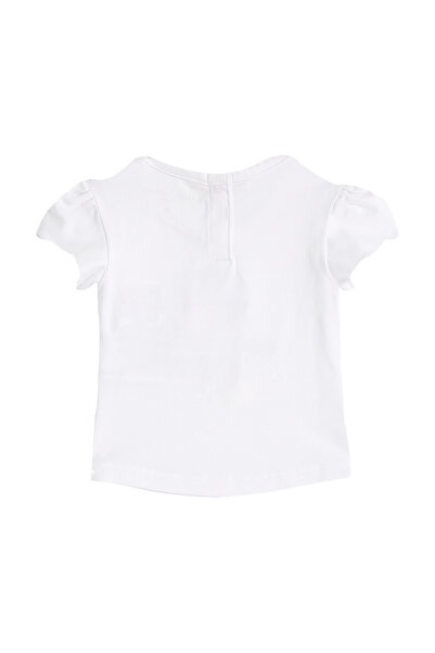 Tommy Hilfiger Girls White Graphic Frill Sleeve T-Shirt