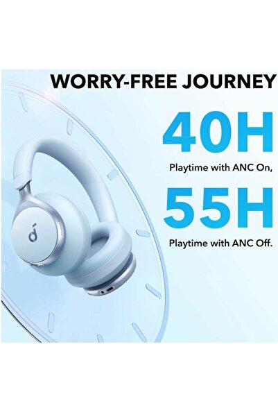 Anker Căști wireless Soundcore Space One, ANC adaptiv, LDAC Hi-Res, Bluetooth 5.3 - L