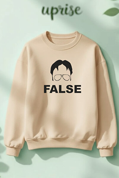 Vordevia سويت شيرت دوايت شروت ذا أوفيس مطبوع من القطن بثلاثة خيوط وياقة دائرية كبيرة الحجم