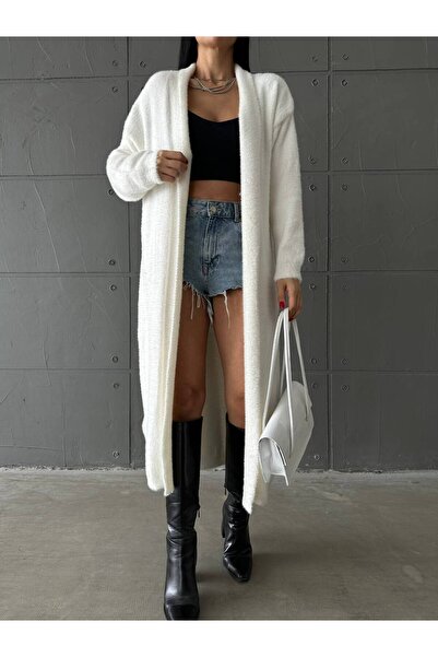 LOKADI Tricotaje cu barbă pentru femei Cardigan lung