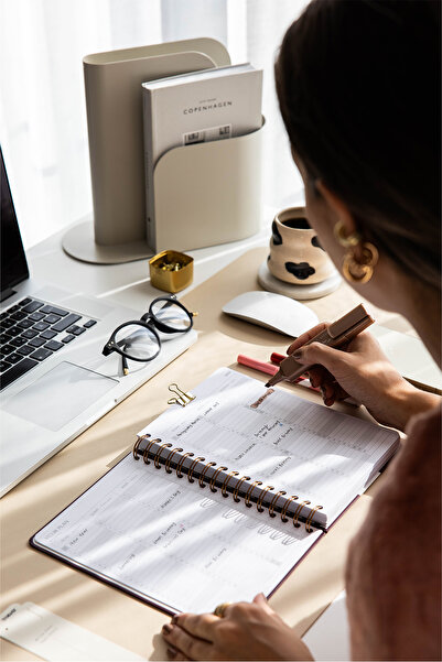 PAPERORA 2026 A5 Spiralli Haftalık Ajanda 12 Aylık - Kolaj