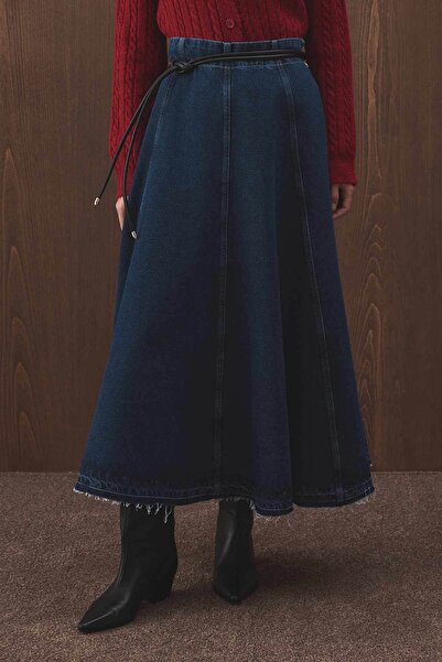 Hooopstore Μπλε τζιν φούστα με κομμένα τεμάχια