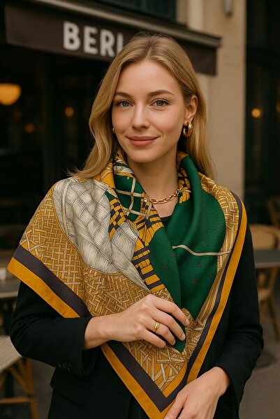 MARBERRY Eșarfă de damă cu model FLR8 90x90 cm