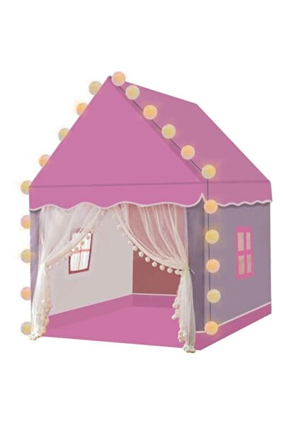 INC TREND Children's Play Tent, House-Type with Pink, White and Grey Lights, 130x100x115 cm