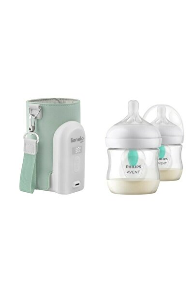Lionelo Set incalzitor biberoane, Lionelo, Verde + 2x biberoane, Philips Aven...
