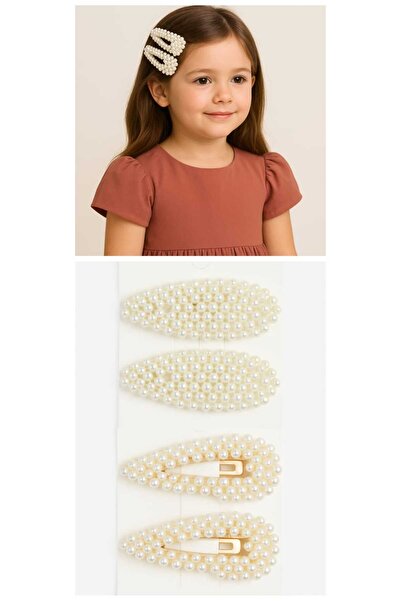 Eva Rose 4 lü İnci Çıt Çıt Toka Kız Çocuk Toka Çocuk Tokası Okul Tokası Bayra...