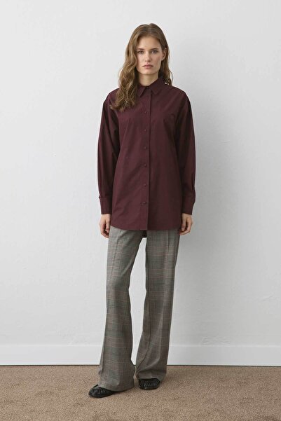 Hooopstore Premium Poplin Burgundy Shirt