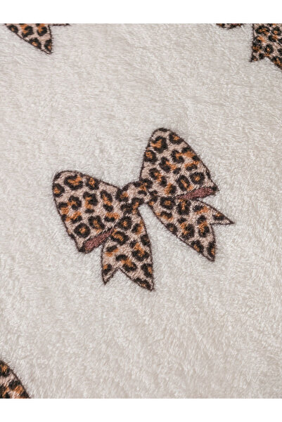 LC Waikiki Leopard Bow Patterned Welsoft Double Blanket